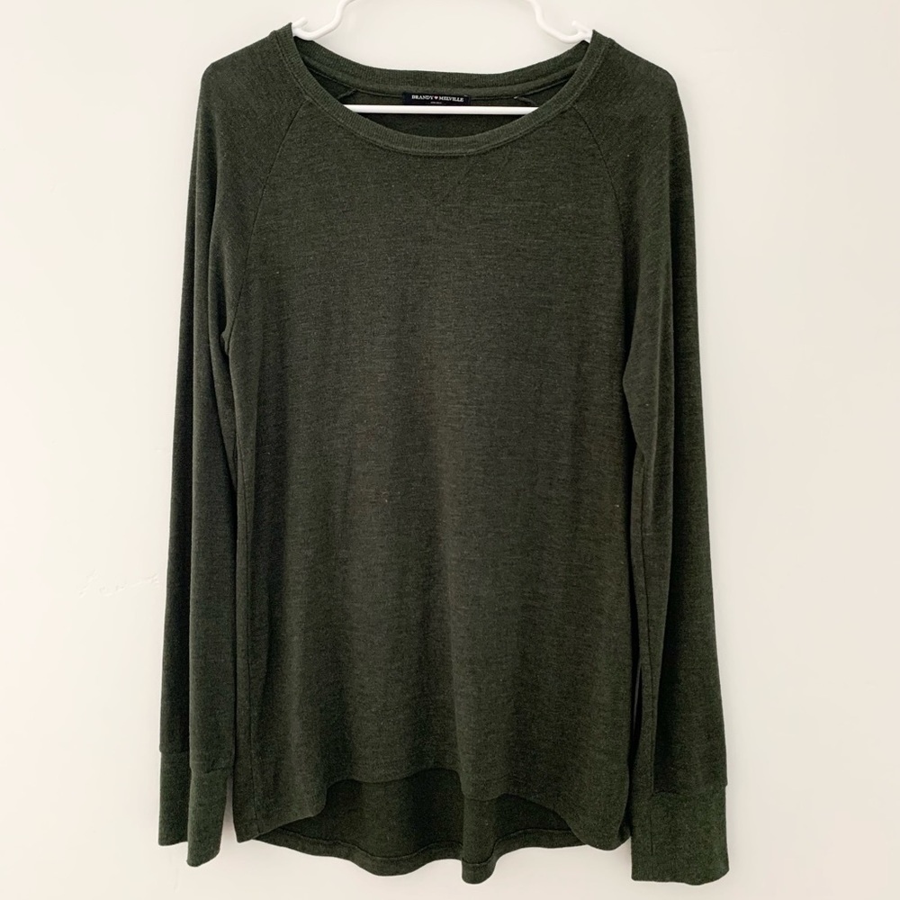Brandy Melville Green Long Sleeve Tee